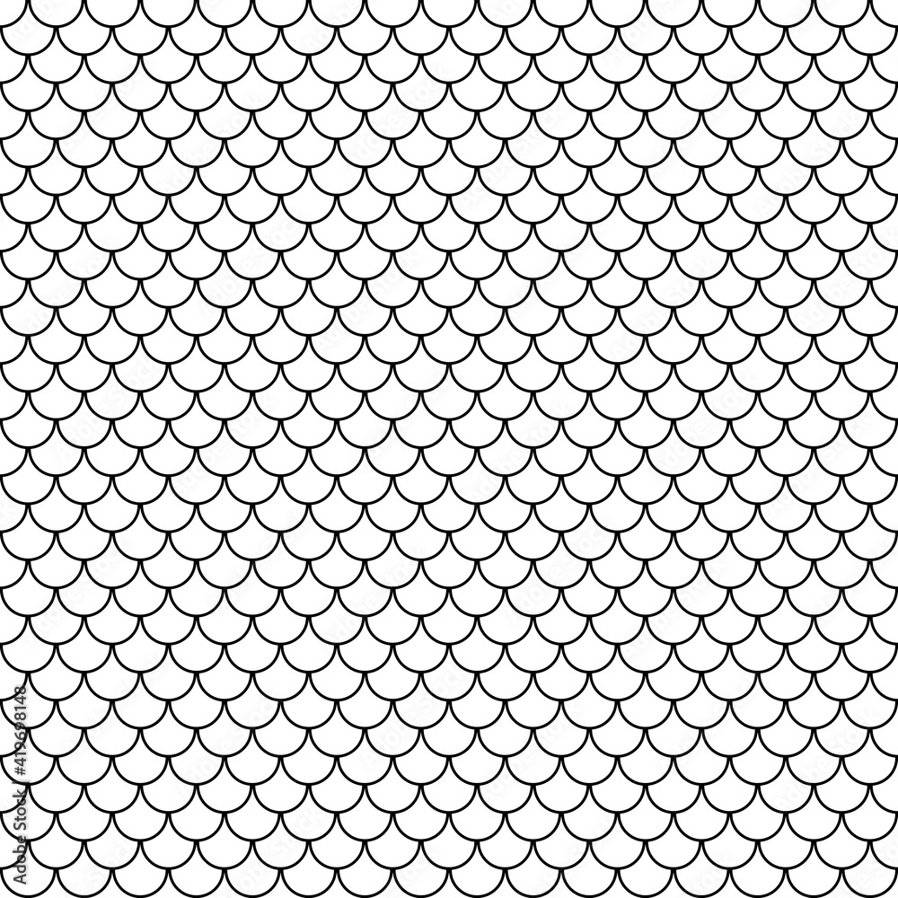 Poster Scale Pattern. Black Mesh Scale Vector Pattern.