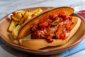 Sausage Onions Peppers Hoagie