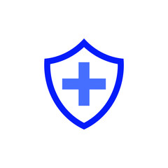 medical cross on shield icon