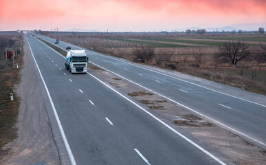 cement truck on road