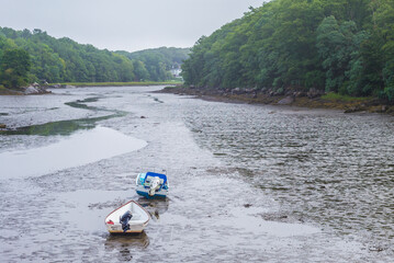 USA, Massachusetts, Cape Ann, Gloucester. Boats in Annisquam Harbor