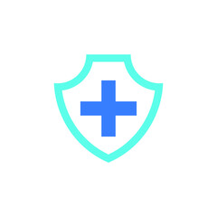 medical cross on shield icon