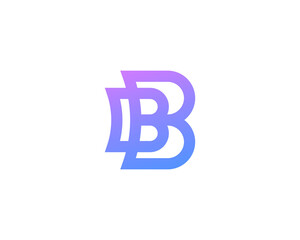 Abstract vector bright gradient logo letter B design. Simple and elegant corporate identity element. Application icon logotype design template.