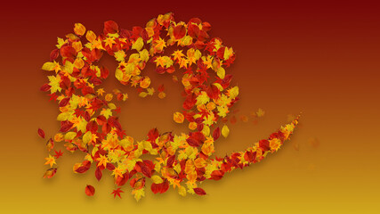 Colorful Sparkling Autumn Leave 3D illustrations.
