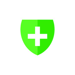 Obraz premium medical cross on shield icon