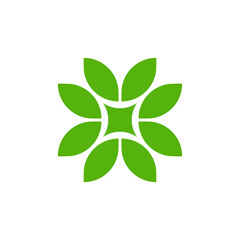 leaf logo design with geometry