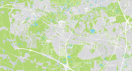 Fototapeta premium Urban vector city map of Ballerup, Denmark