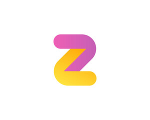 Abstract vector gradient logo letter Z design. Simple and elegant corporate identity element. Application icon logotype design template.