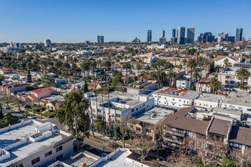 Aerial View Hollywood and Beverly Hills