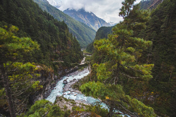 Fototapeta na wymiar Bhote-Khosi river valley, Nepal