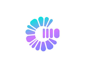 A letter G from abstract multicolors shapes. Application icon logotype design template. Vector icon logo design.