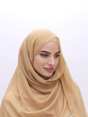 Portrait of young muslim woman wearing hijab