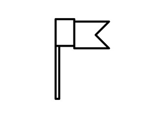 vector Map Location flag pin icon thin line for web and mobile, modern minimalistic flat design. Vector outline icon and offset colour on light white background