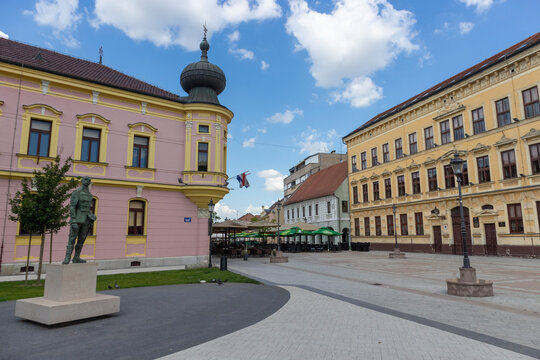 Small town center of Vinkovci, one of oldest towns in Croatia, region of Slavonia