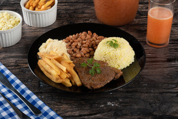 Plate of traditional Brazilian homemade food