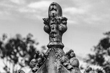 Head stone detail on grave