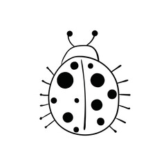 Cute cartoon style ladybug. Vector illustration.