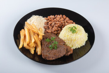Brazilian food dish with white background