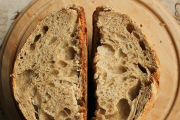 loaf of bread on a white background
