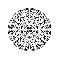 Black and white lacy ornament. Mandala ornamental round design.