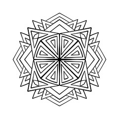 Black and white lacy ornament. Mandala ornamental round design.