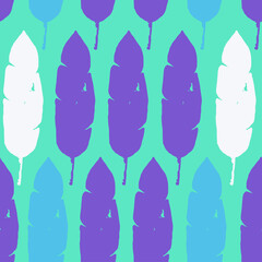 Trendy Tropical Vector Seamless Pattern. Monstera Feather Banana Leaves Dandelion Tropical Seamless Pattern.