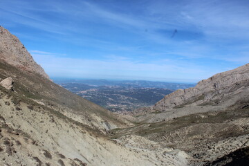  A picture of a series of mountains and a clear blue sky
