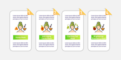 DIY natural skincare vector infographics. Facial beauty treatment template design elements. Presentation with 4 steps. Organic care layout, info chart, banner