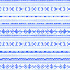 Light blue and blue with white and folk pattern with dots lines and colors
