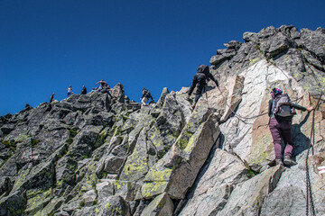 Tatry Wysokie, droga z Doliny Pięciu Stawów na Świnicę