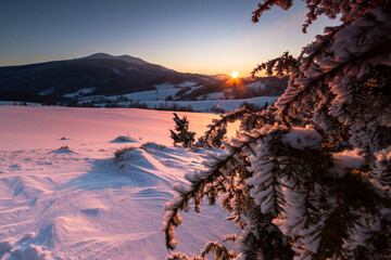 sunrise in the mountains