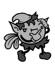 Überlegende kleine Elfe 