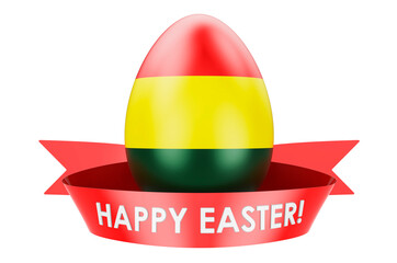 Easter egg with Bolivian flag. Happy Easter in Bolivia concept, 3D rendering