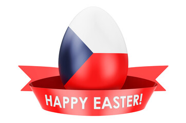 Easter egg with Czech Republic flag. Happy Easter in Czech Republic concept, 3D rendering