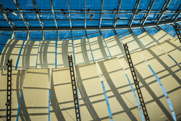 Fototapeta premium USA, Massachusetts, Salem. Peabody Essex Museum ceiling.