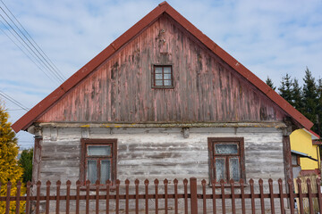 House in Soce village, famous for traditional architecture, Podlasie region of Poland