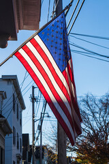 USA, Massachusetts, Salem. US flag
