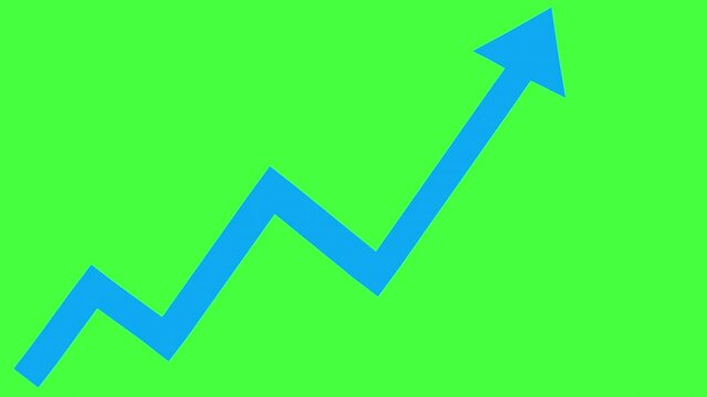 売り上げが上がるイメージの青色の矢印