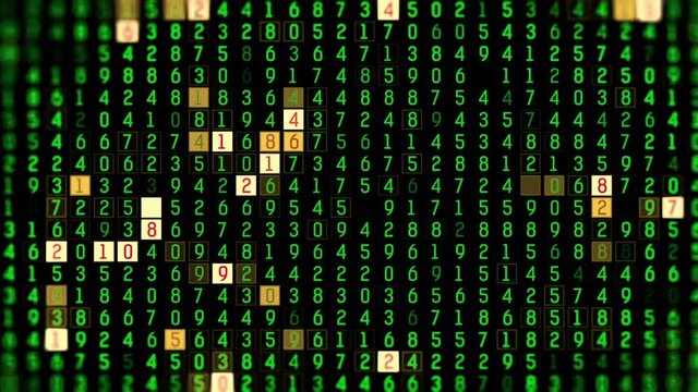 numbers counting data protection concept
