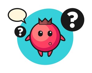 Cartoon illustration of cranberry with the question mark