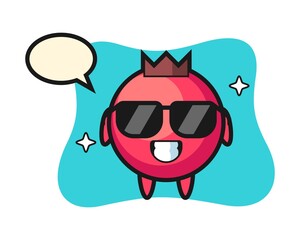 Cartoon mascot of cranberry with cool gesture