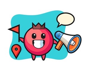 Character cartoon of cranberry as a tour guide