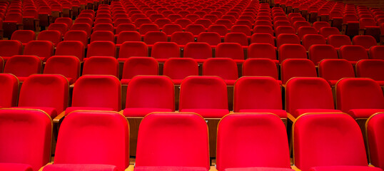concert hall Red empty seats
