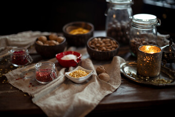 Food styling. Home cooking in the kitchen. Rustic style. 