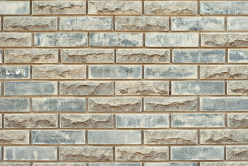 Texture of brick wall and concrete blocks. Samples of stone plates stacked evenly in a row.