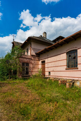 Fototapeta na wymiar Old abandoned train station in Silesia, Poland.