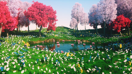 3d rendering of the abstract forest