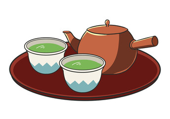 お茶　急須　おぼん