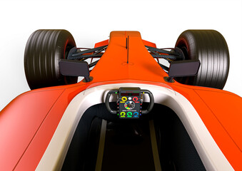 Naklejka premium race car in white background top close up view