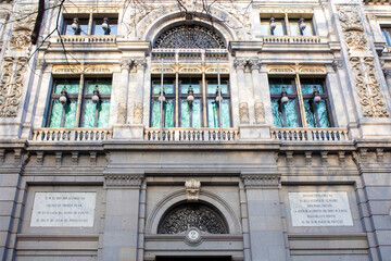 Fototapeta na wymiar Main headquarters of the Bank of Spain. Madrid, Spain